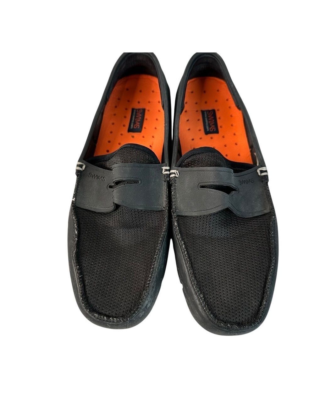 SWIMS Breeze Penny Loafer Black Rubber Flex Slip On Driver Men 10.5 Casual